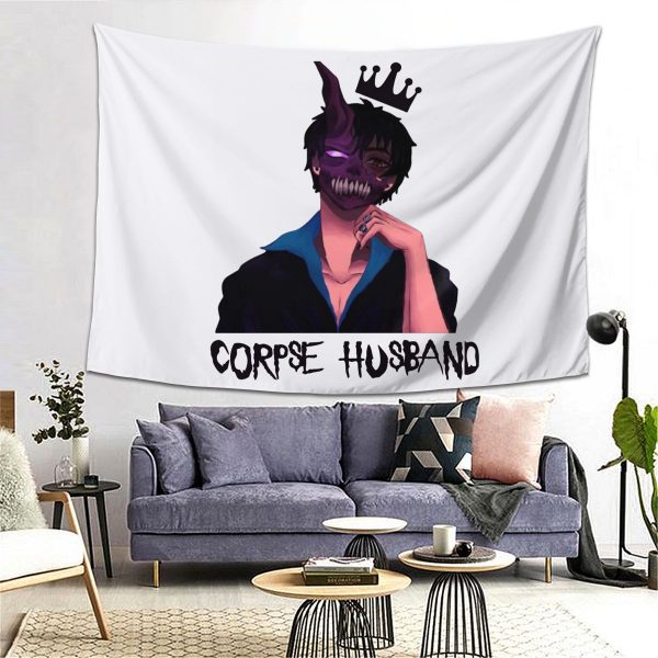 Corpse Husband Tapestry Hanging Tapiz Wall Decor Onlyhands Among Us Crewmate Imposter Game Tapestries Polyester Home 1 - Corpse Husband Merch