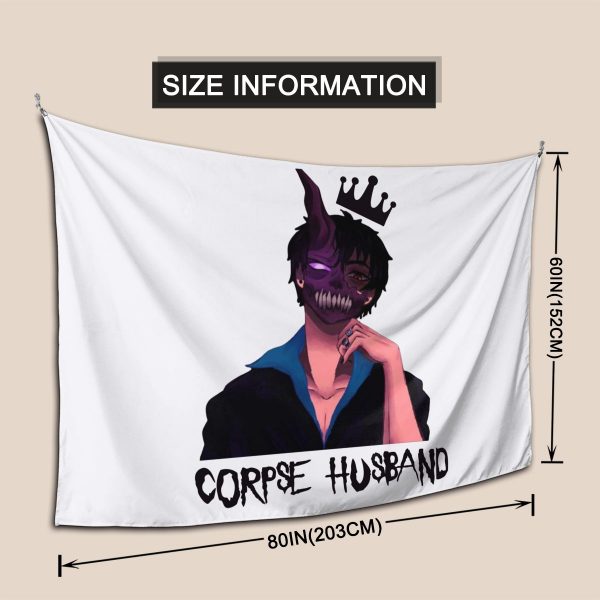 Corpse Husband Tapestry Hanging Tapiz Wall Decor Onlyhands Among Us Crewmate Imposter Game Tapestries Polyester Home 3 - Corpse Husband Merch